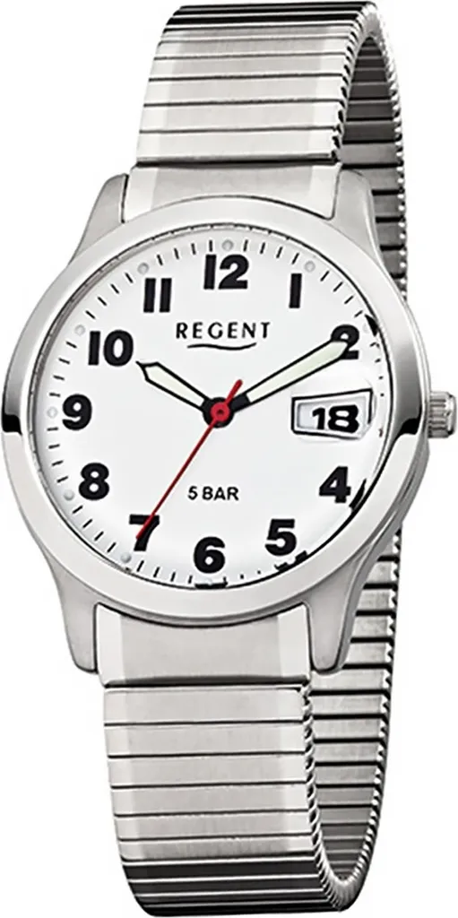 Montre Regent F-897 à quartz argentée avec bracelet en acier robuste