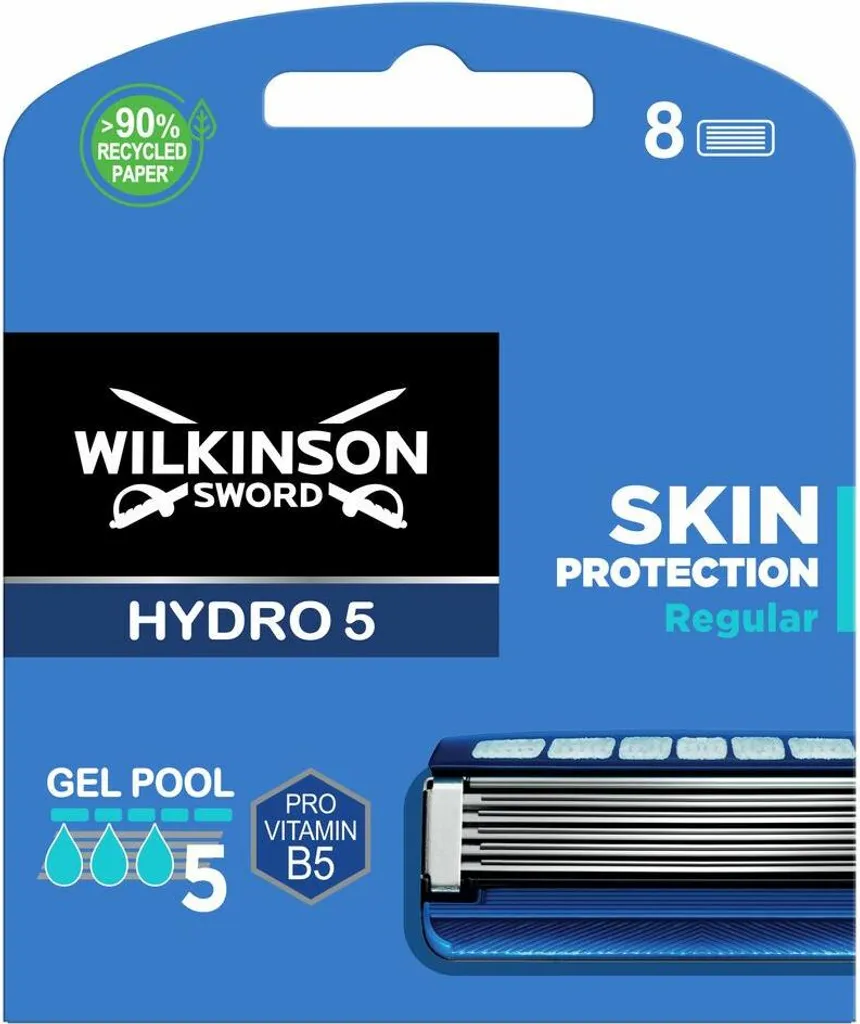 Recharges de Lames Wilkinson Hydro 5 - Pack de 8 Pièces pour Rasoir Manuel Homme