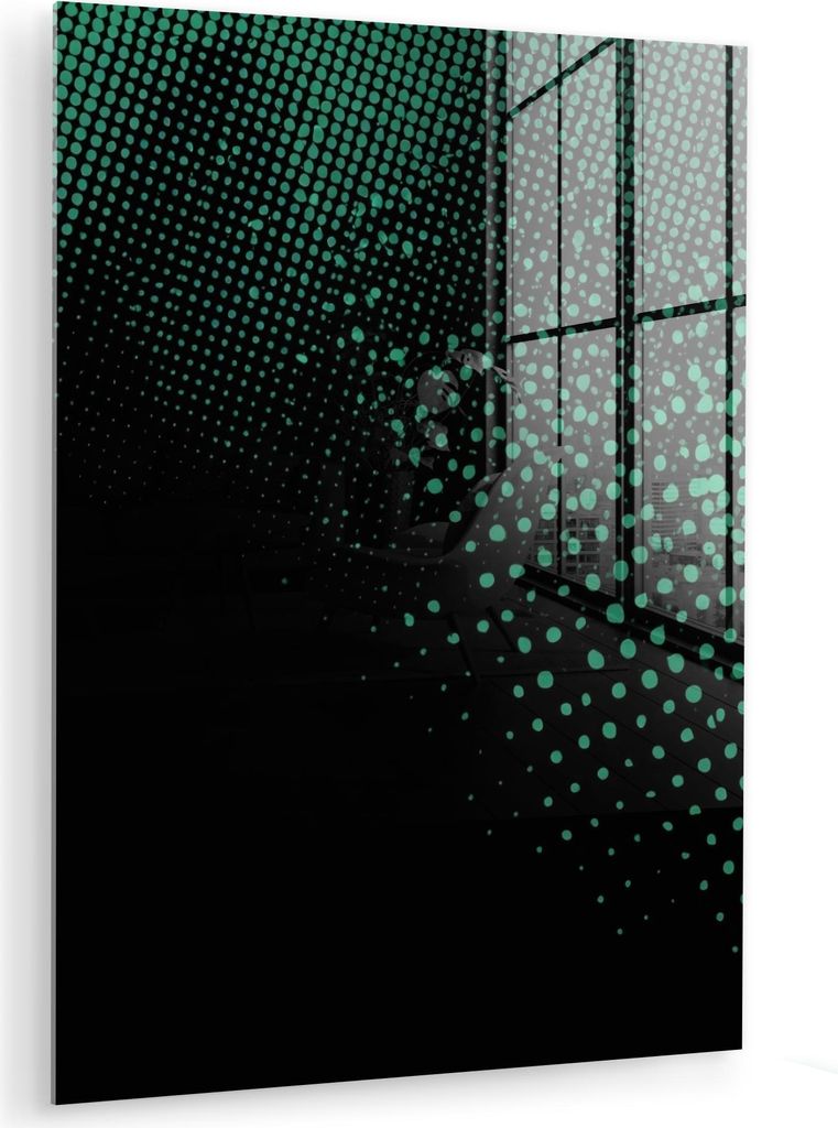 MuchoWow Glasbilder - Bilder auf Wandbild - Foto auf Glas Spiele - Punkte - Grün - Unschärfe 30x40 cm Wanddekoration aus Glas - Acrylglasbild - A...