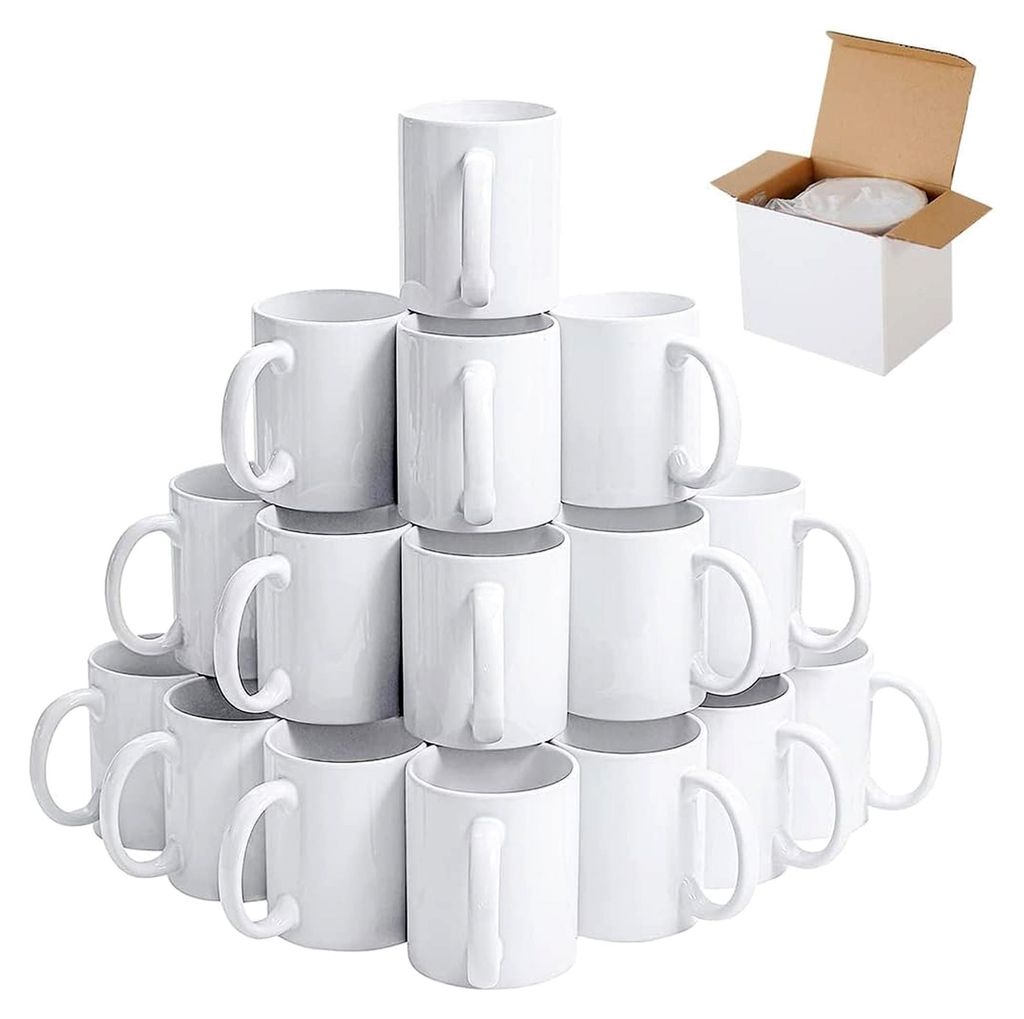 12 Stück weiße Becher, 330 ml, Sublimationsbecher für Infusible Ink