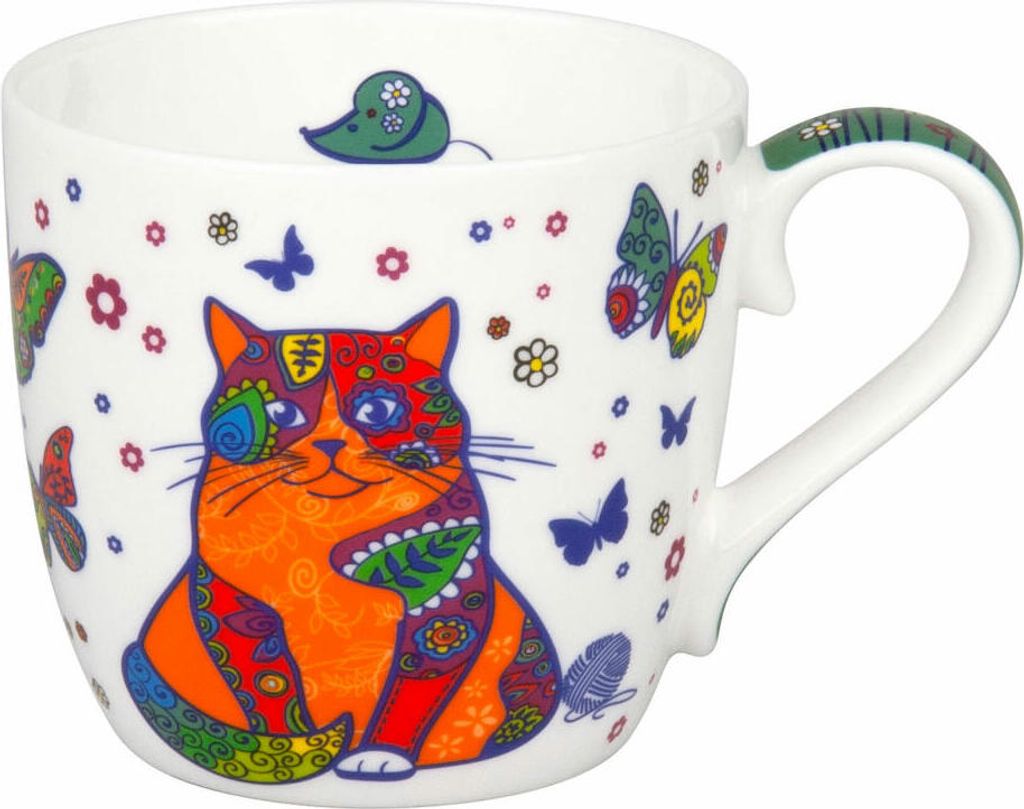 Könitz Colourful Animals Cat Becher, Tasse, Kaffeetasse, Bone China, Katze, 415 ml, 11 2 057 2288