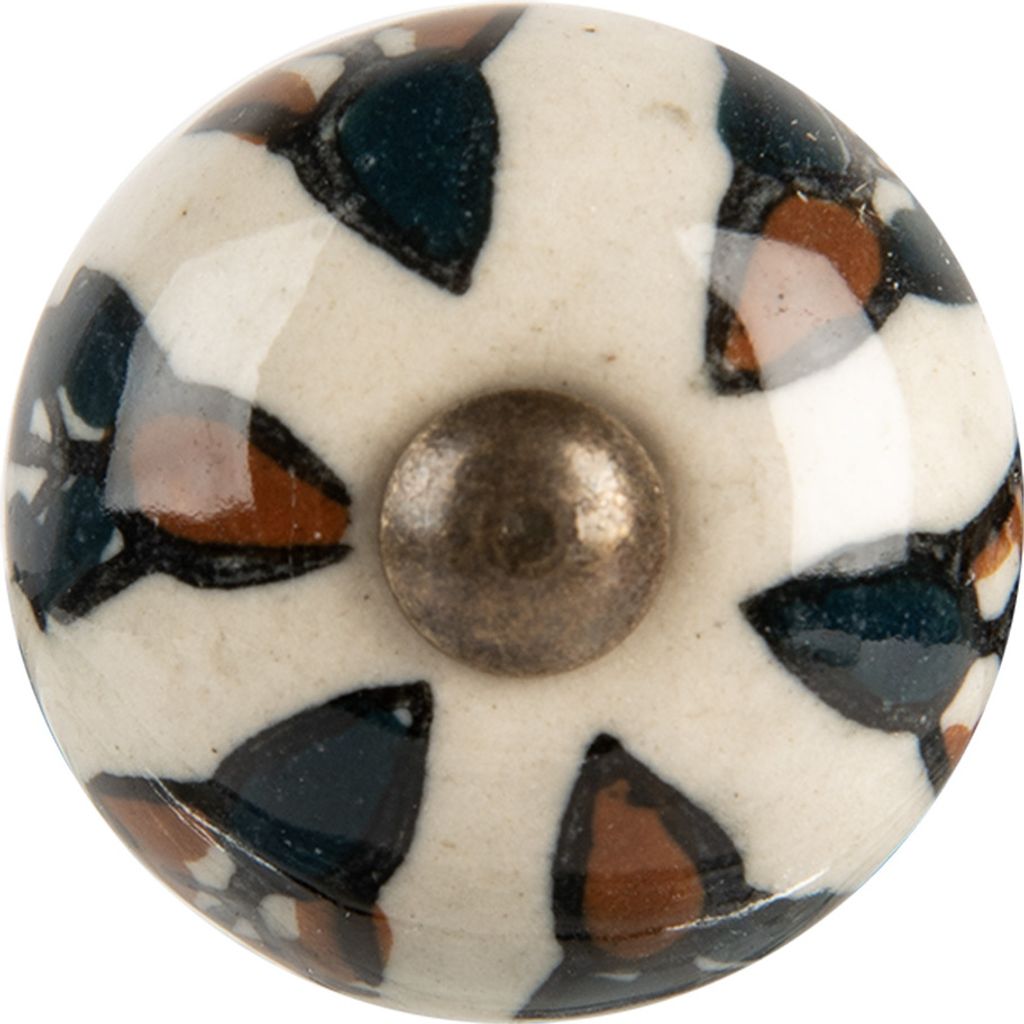 Clayre & Eef Türknauf Ø 3x3 cm Beige Keramik Produktbild 