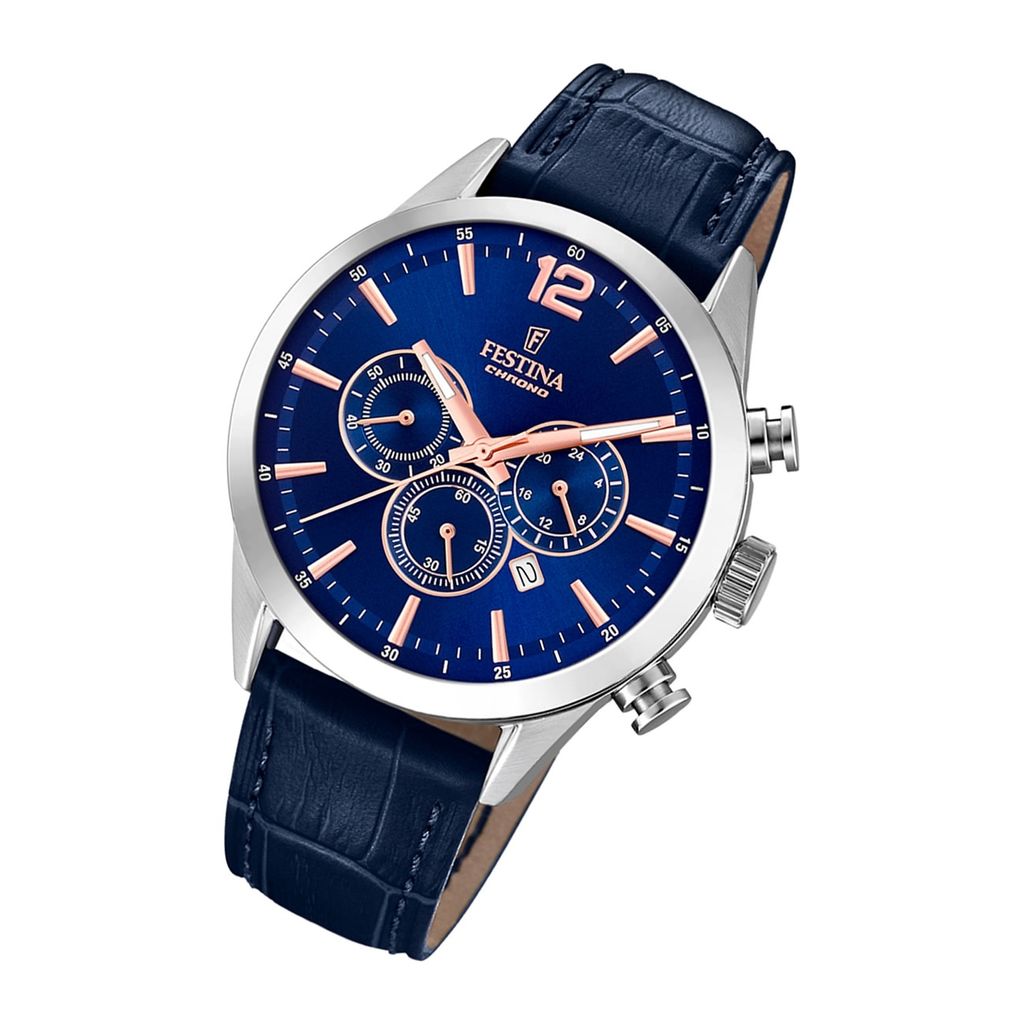 Festina orologio da uomo in pelle blu scuro UF20542/4 Immagine del prodotto 