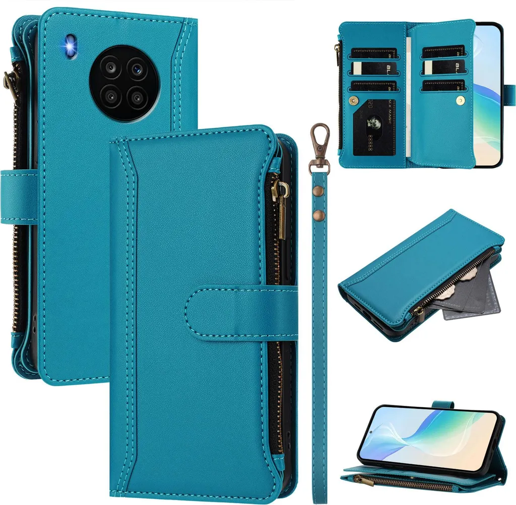 ZONNAVI Cover per Huawei P Smart 2019, Flip Custodia Pelle PU con [Slot Cart] [Supporto Stand] [Magnetica], Cover a Libro Portafoglio per Huawei P Smart 2019 (Blu