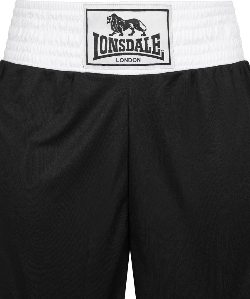 Lonsdale Herren Shorts Slim Fit – Kurze Sporthose Mit Logo-Print, Kordelzug, Logo Jam Black, Größe M