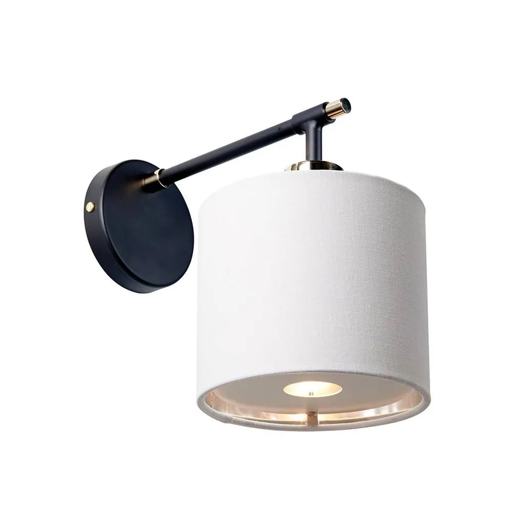 Éclairage mural anti-éblouissement Balance Elstead Noir et Nickel E27