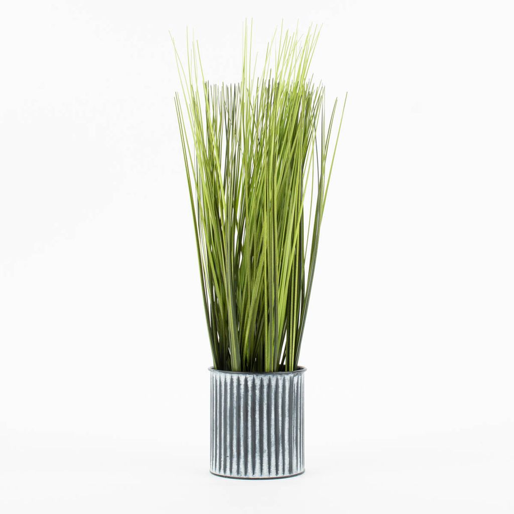 Künstliches Gras im Metalltopf grün schwarz 9,5x45cm