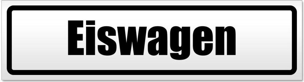 Kiwistar Eiswagen Magnetschild Schild magnetisch - 45cm Schwarz - Magnetfolie für Auto PKW Kfz
