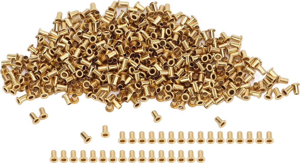 500pcs Hohlkiete Messing dekorativ durch Loch ausgezeichnete Korrosionswiderstand Kupferluft Augenschnallen1.7x3.5x2,8 mm
