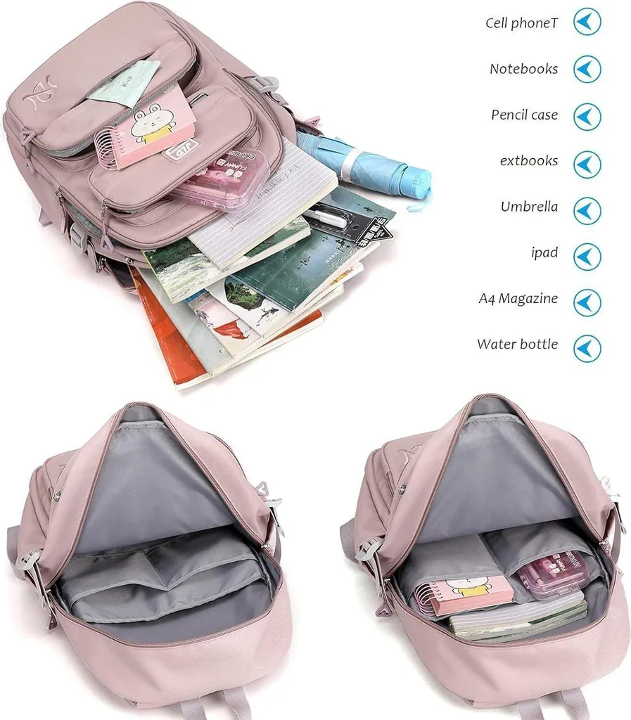 Sac à dos d'école mixte grande capacité 30L imperméable en nylon - 3