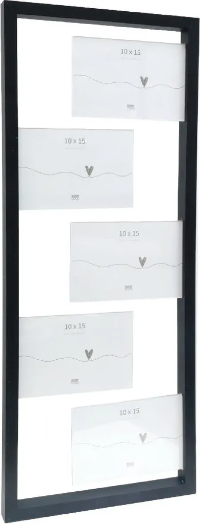 Cadre photo pour 5 photos 10x15 cm noir idéal pour portraits famille