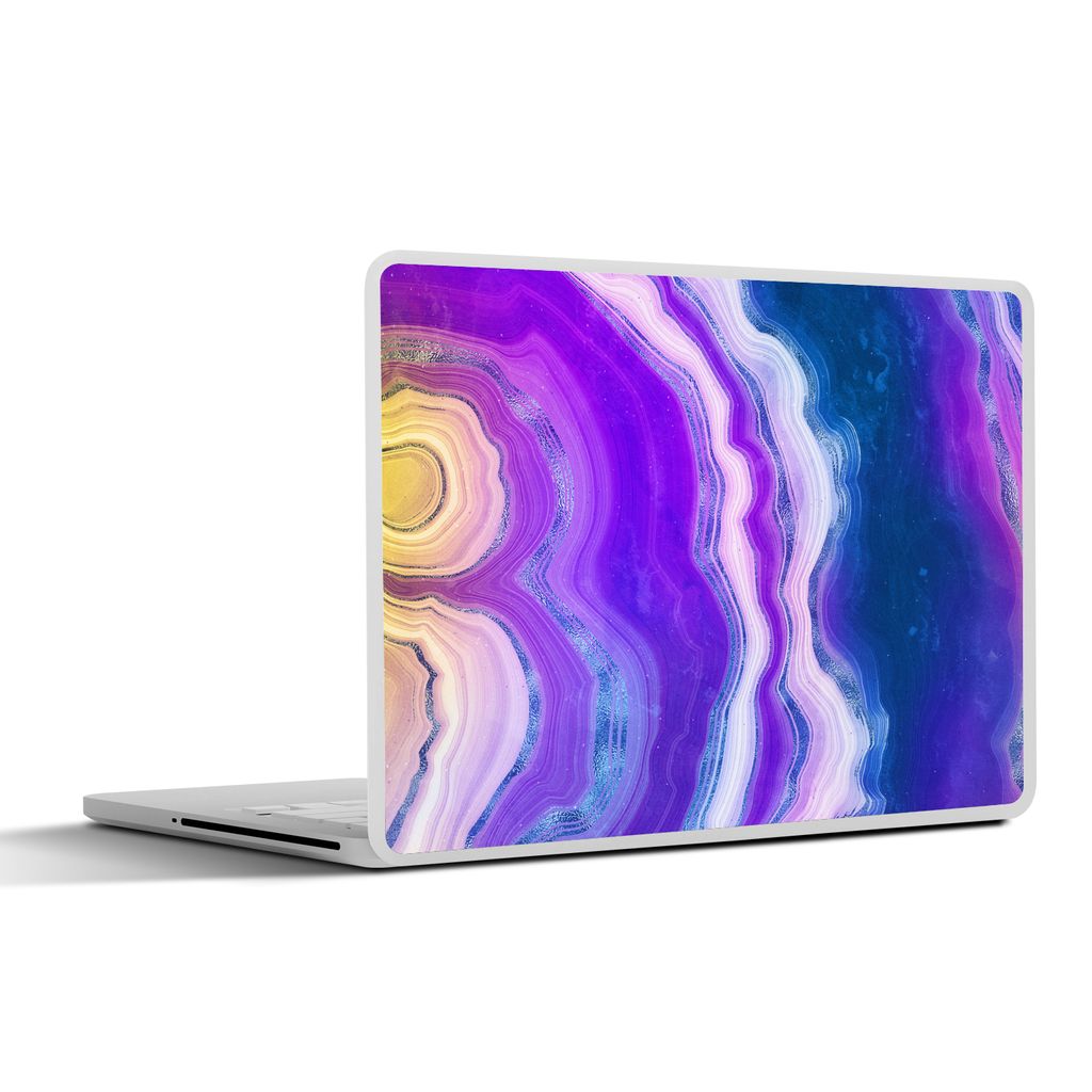 MuchoWow Laptop Aufkleber Sticker Cover Neon - Achat - Edelstein-Mix 25x18 cm - Laptop-Deko