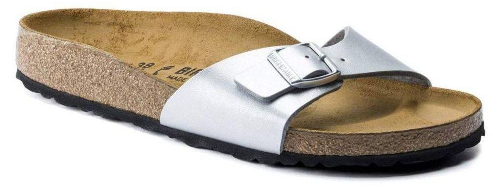 Birkenstock Madrid Damen-Pantoletten in Silber – weite Produktbild 