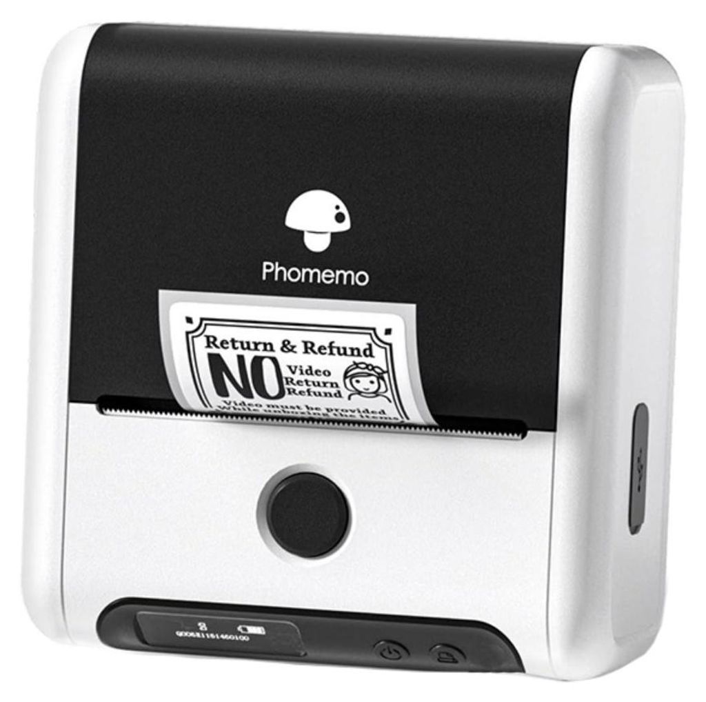 INF Mobiler Bluetooth Thermo-Etikettendrucker 203dpi 12x11.7x6cm für Laden Weiß