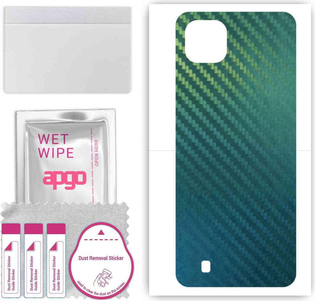 apgo Rückseite Schutzfolie, Skin, kompatibel mit Realme C20A, Hinten Displayschutzfolie aus Vinylfolie, kratzfest, einfache Montage - Kohlenstoff-...