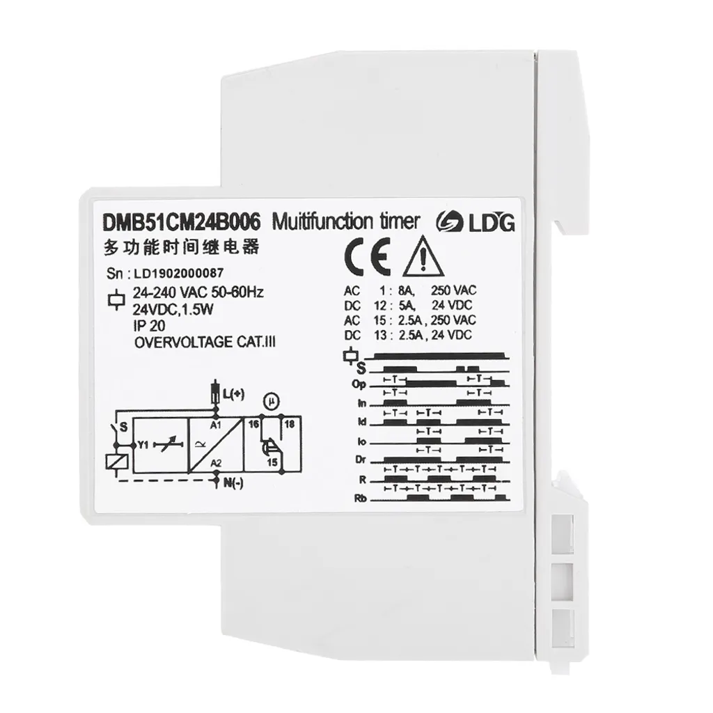 Relais de temporisation d'arrêt réglable 12V DC avec indicateur lumineux