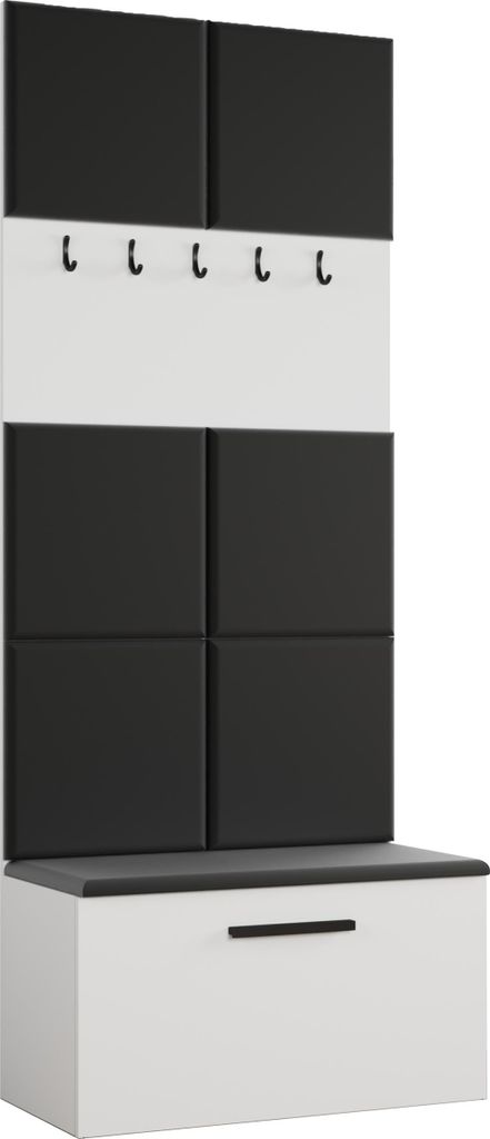 Masseno Garderobe-Set MODULO 80,6/204/40 cm Modern Garderobenschrank Weiß