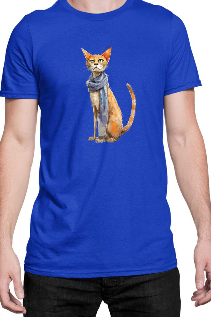 Herren T-Shirt Funny Cats Breeds Javanese Cat 023, Man XL / Blau
