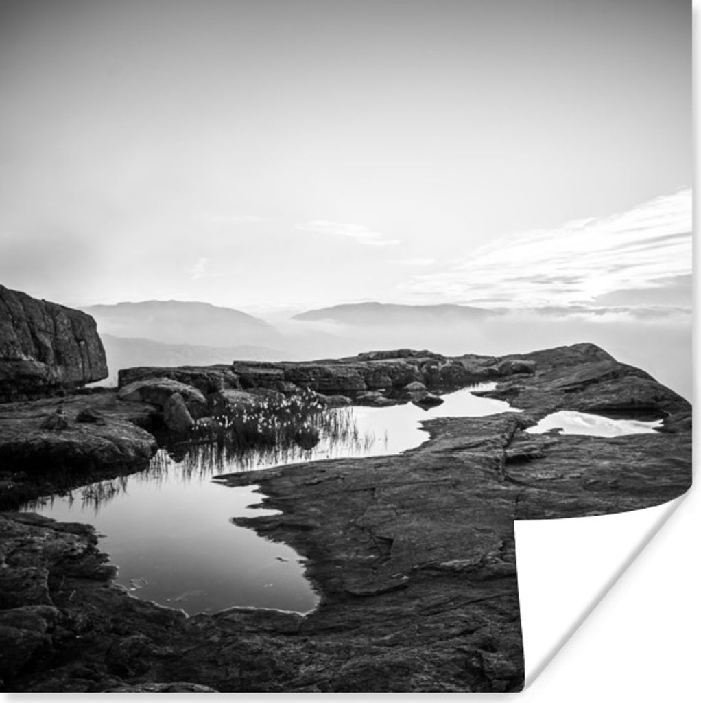 MuchoWow Poster Naturfoto schwarz-weiß 50x50 cm - Wohnzimmerdekoration
