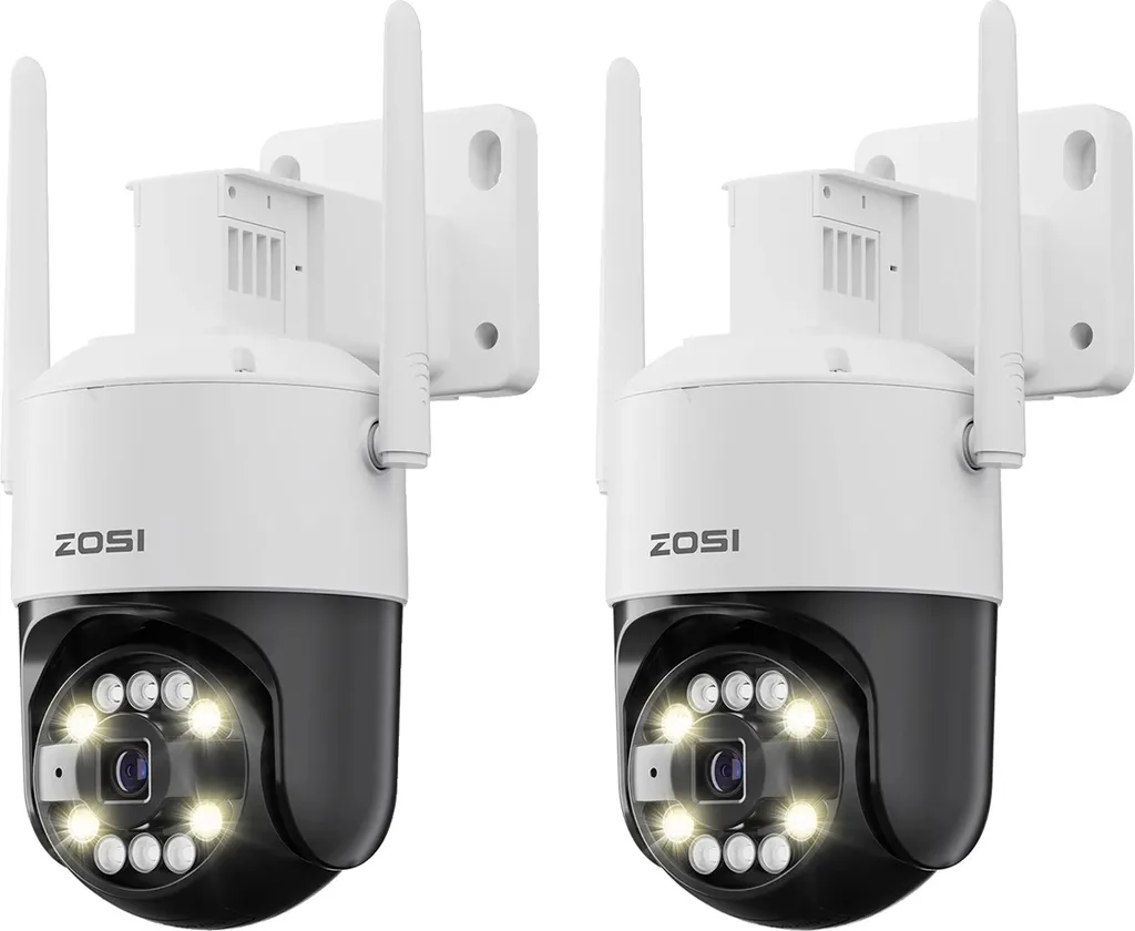 ZOSI Caméra de Sécurité CCTV 5MP avec Détection Humaine IA - Pack de 2