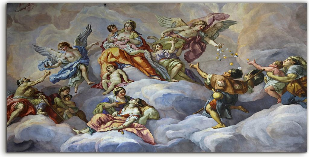 Coloray Acrylbild 120x60 Wandbild Acrylbilder Wien Architektur Barock Kirche Fresko