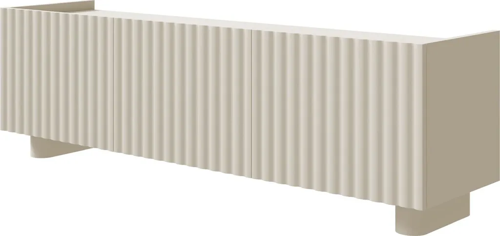 Meuble TV 3 Portes 144 cm Greige pour Salon Moderne - Selsey Fiorra Chic