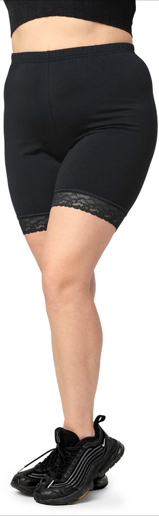 Merry Style Große Größen Damen Kurze Leggings mit Spitze Produktbild 