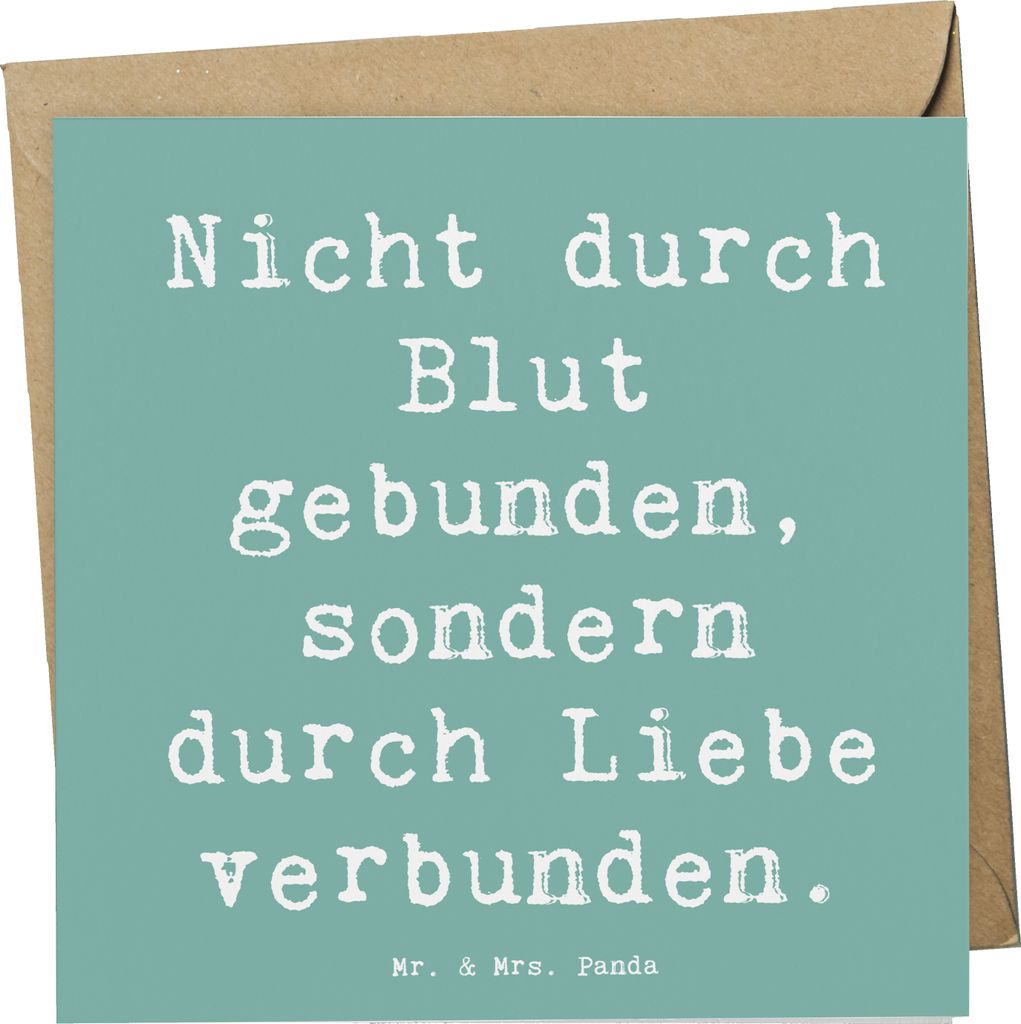 Mr. & Mrs. Panda Grußkarte Spruch Adoptivbruder Liebe - Meeresbrise - Geschenk, Zusammenhalt, Verwandte, Beziehung, Geschwisterliebe, doppelkarte,...