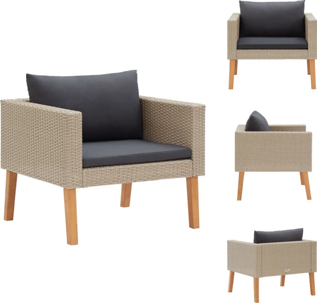 Divanetto 1 Posto vidaXL Beige Poly Rattan - Arredo Giardino Economico