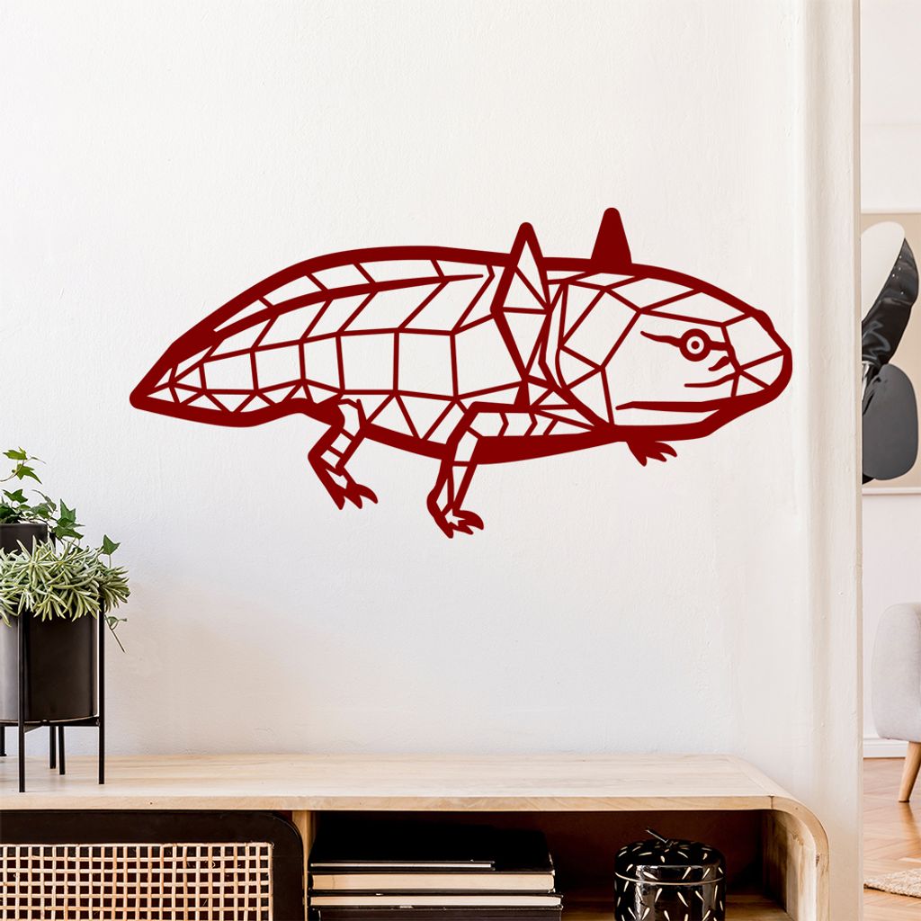 Axolotl Polygon Wandtattoo Wandaufkleber Wall Sticker - Dekoration, Küche, Wohnzimmer, Schlafzimmer, Badezimmer