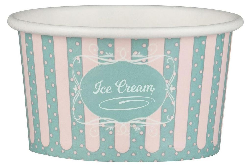 100x Eisbecher aus Pappe Papierbecher Patisserie ICE CREAM Produktbild 