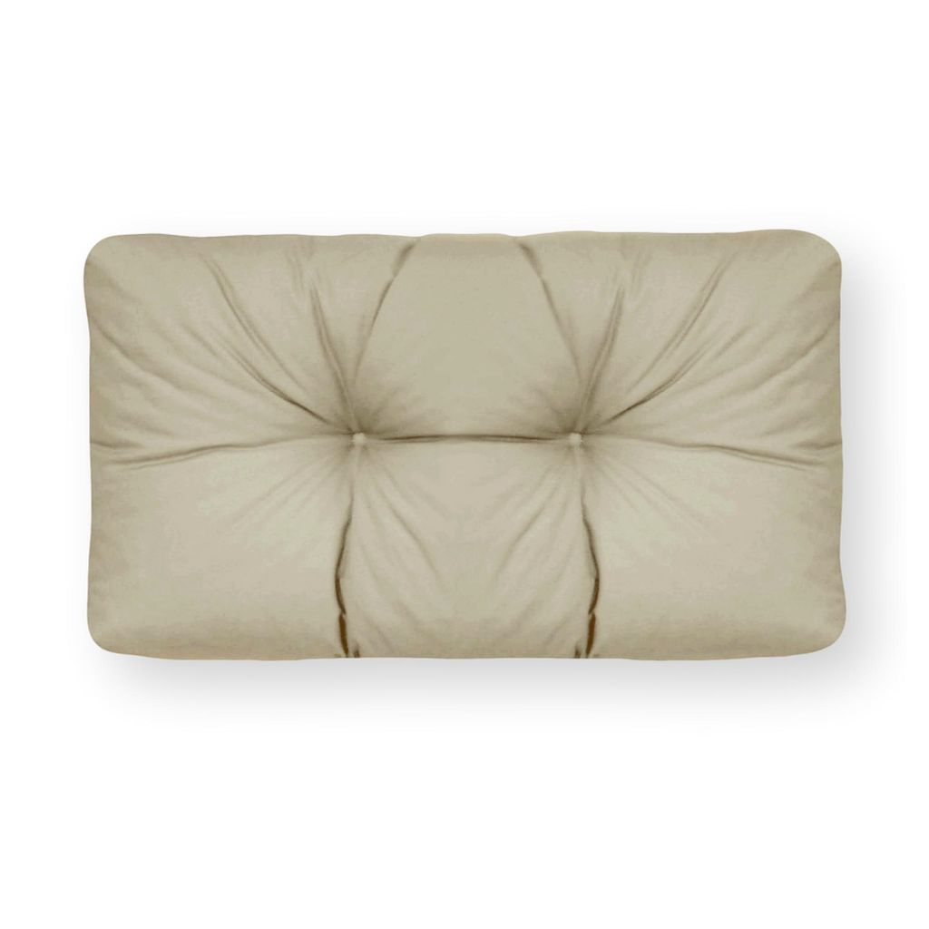 4L Textil Palettenkissen waschbar Palettenauflagen Europaletten Sitzkissen Rückenlehne wetterfest (Eckkissen 60x40 cm, Beige Uv-beständig)