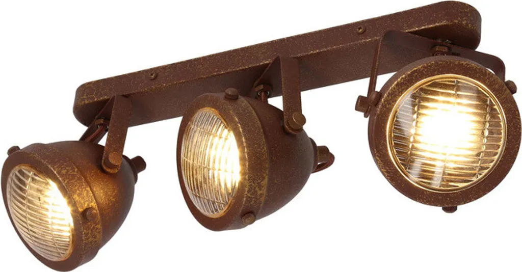 Luminaire de plafond FRODO rouille en métal robuste style atelier 25cm