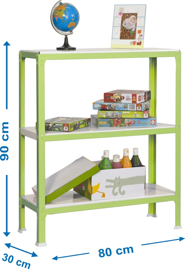SIMONHOME CLICK MINI 3/300 Étagère métallique VERT BLANC Kit complet