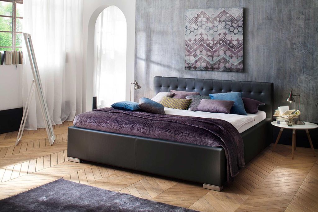 Bett Delphine 140x200 - schwarz