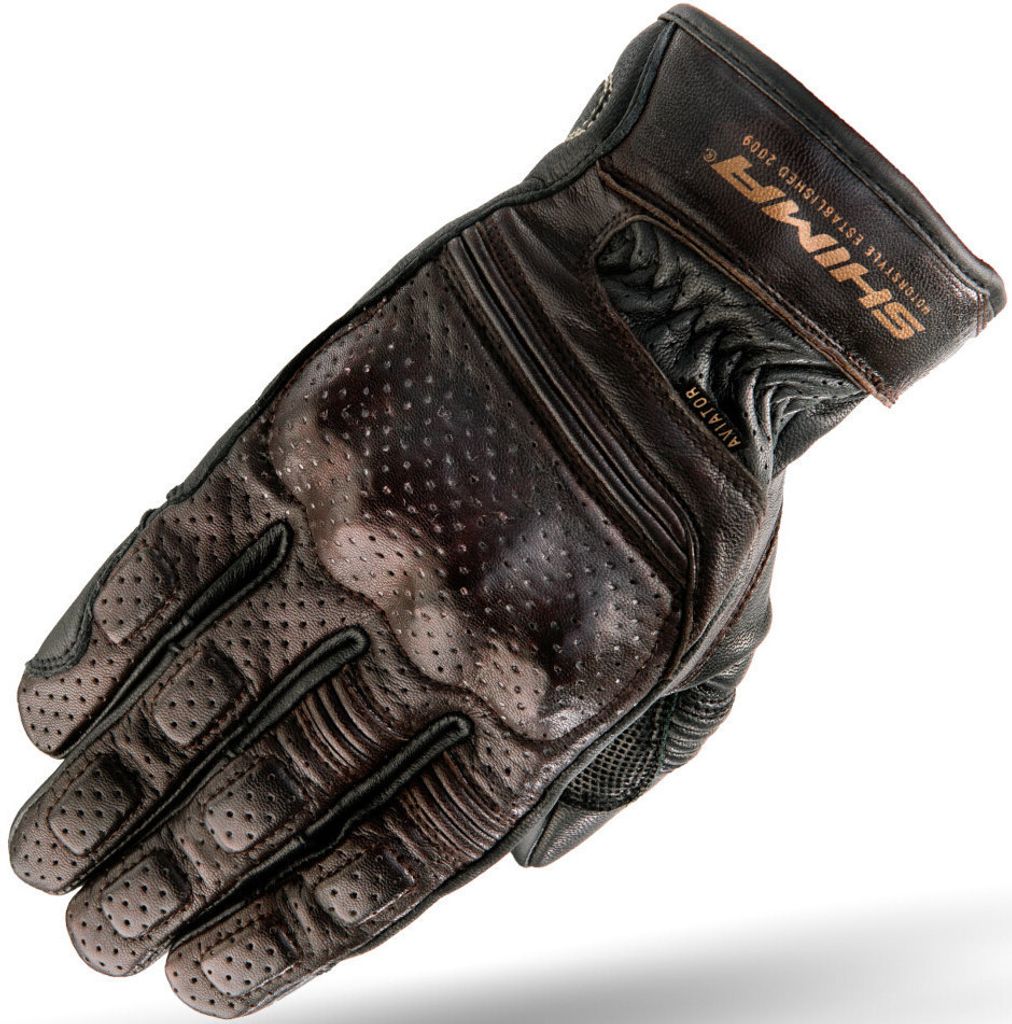 SHIMA Aviator Motorradhandschuhe Farbe: Dunkelbraun, Grösse: S