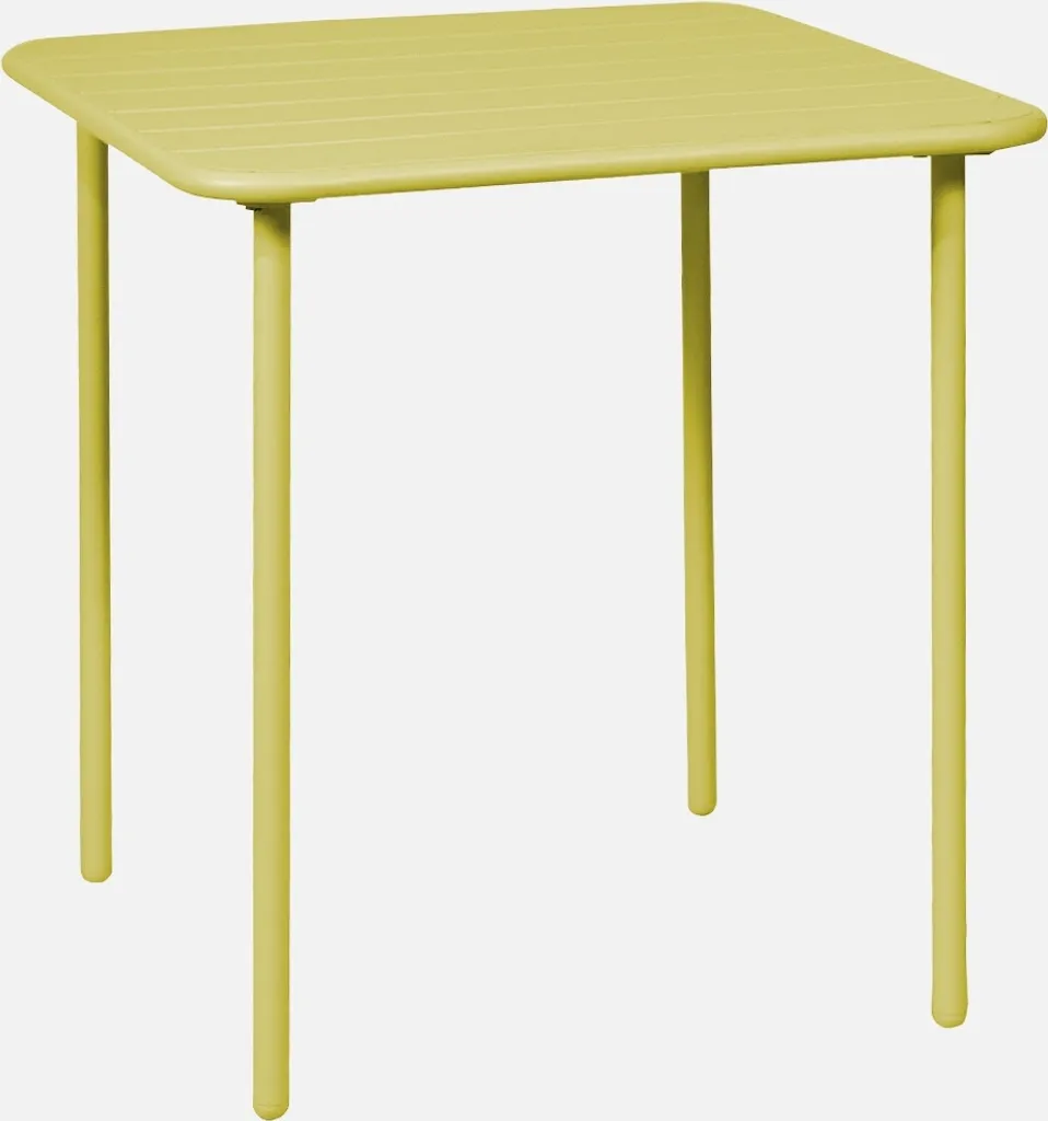 Tavolo da Giardino Bistrot in Metallo 70cm Giallo per 2 Posti | Arredo Esterno