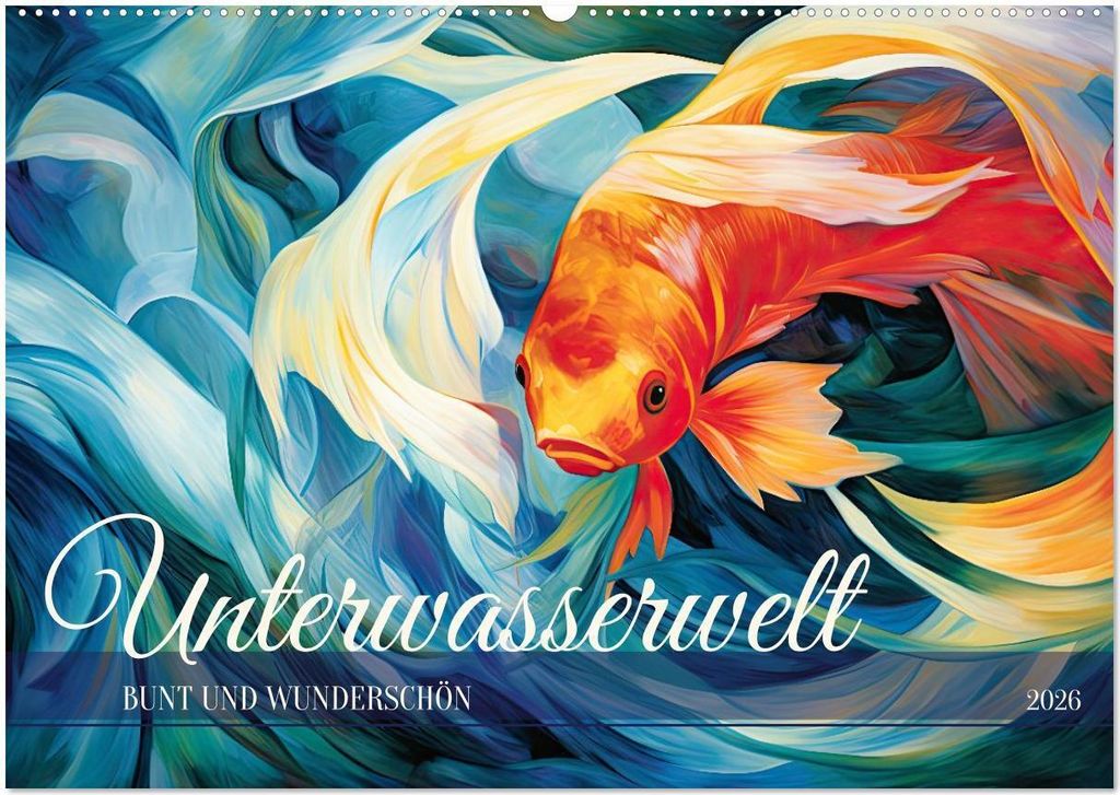 Unterwasserwelt, bunt und wunderschön (Wandkalender 2026 DIN A2 quer), CALVENDO Monatskalender
