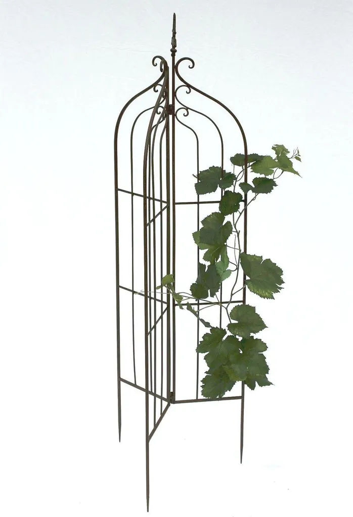 Treillis Fleurs en Métal 132 cm Colonne de Soutien pour Rosier Grimpant