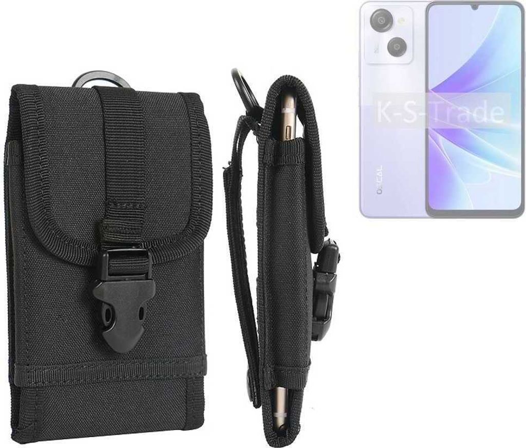 K-S-Trade Holster Handy Hülle kompatibel mit Blackview Modern 8 Holster Handytasche Gürtel Tasche Schutz Hülle Robust Outdoor schwarz