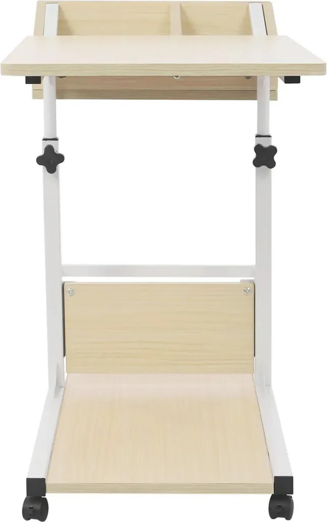 Table d'appoint canapé réglable en hauteur, design mobile blanc Modèle B1