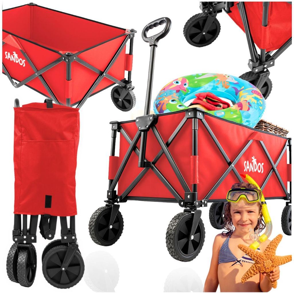 Faltbarer Strandwagenanhänger 100kg Camping Tourist für den Produktbild 