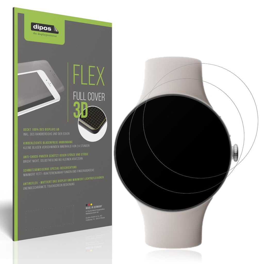 2x Full Cover Schutzfolie matt für Google Pixel Watch 4 Produktbild 