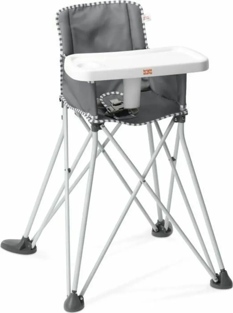 Chaise haute Bright Starts Pop N Dine Gris - Siège bébé pliable nomade