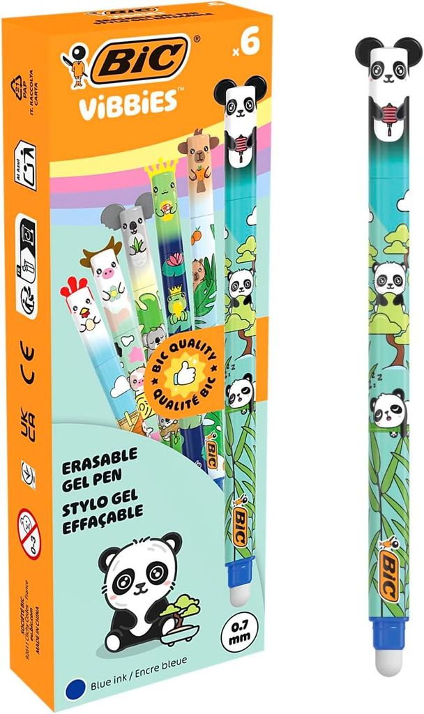 BIC Vibbies Uitwisbare Gel pennen - Kawaii dierenvormige Productafbeelding 