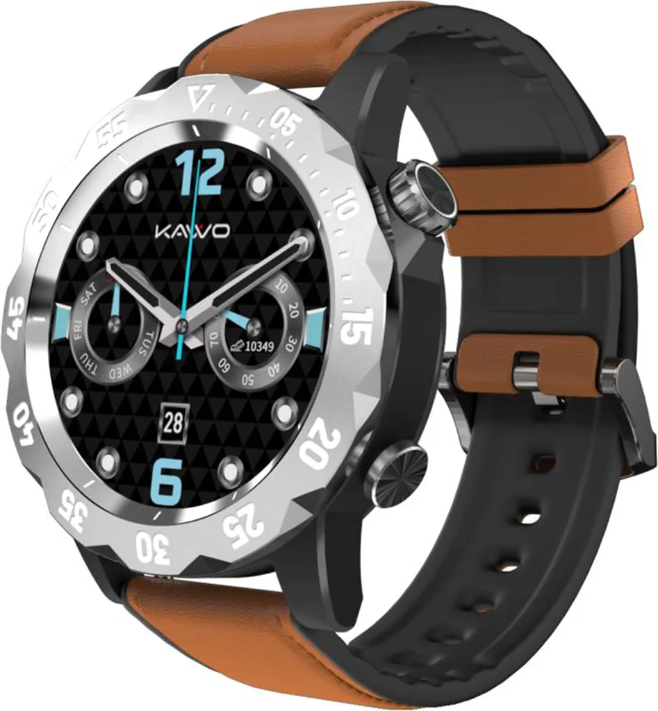 Montre connectée KAVVO Oyster Urban marron avec appel Bluetooth intégr