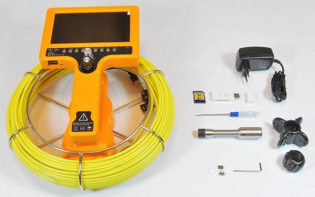 Inspektionskamera PipeCam 40 Verso MC, 40m Kabellänge, Ø 23mm Kamerakopf, wasserdicht IP68, 7 Zoll Farb-LCD, Entfernungszähler