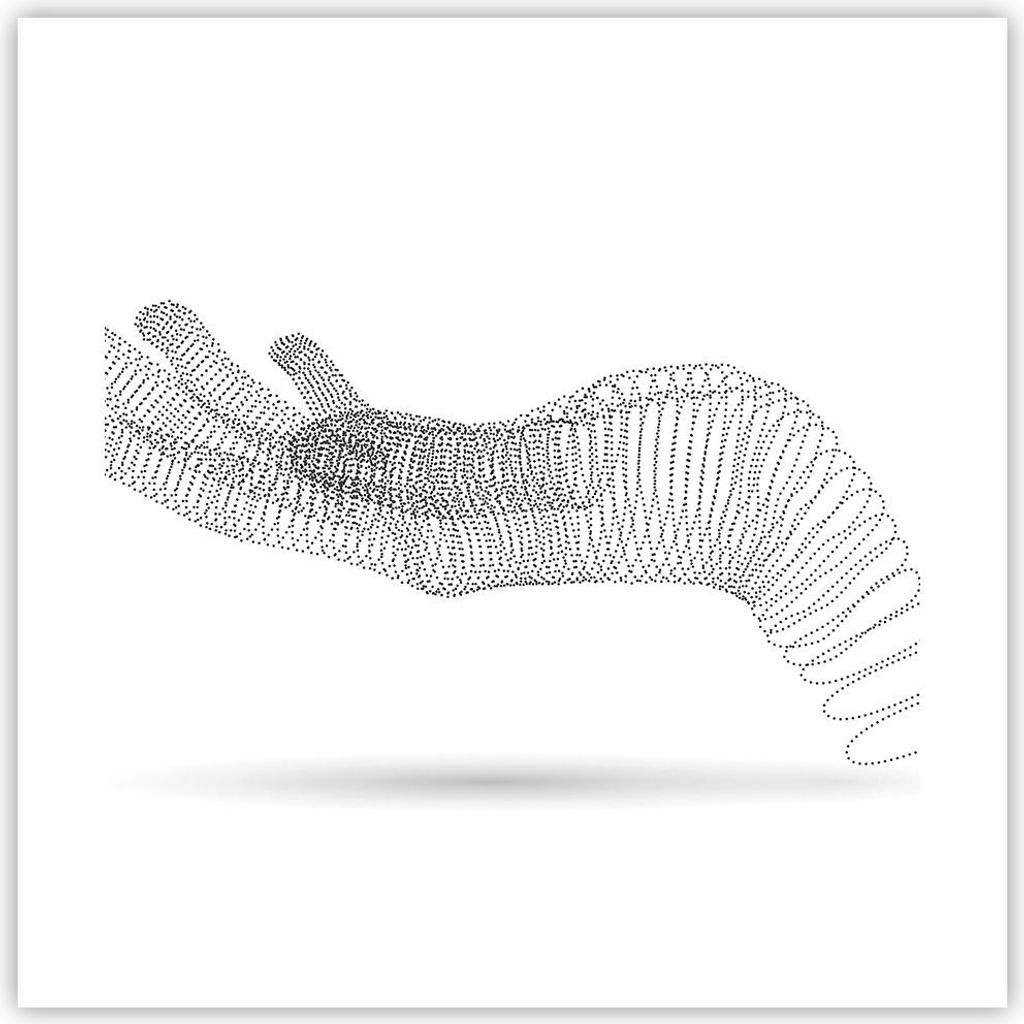 Poster - Poster ohne Rahmen - Hand Grafik weiß - 40x40 cm - Wand Bild - Wanddeko - Wandbilder - Kunstposter - Wandposter - Bilder - Kunstdruck - W...