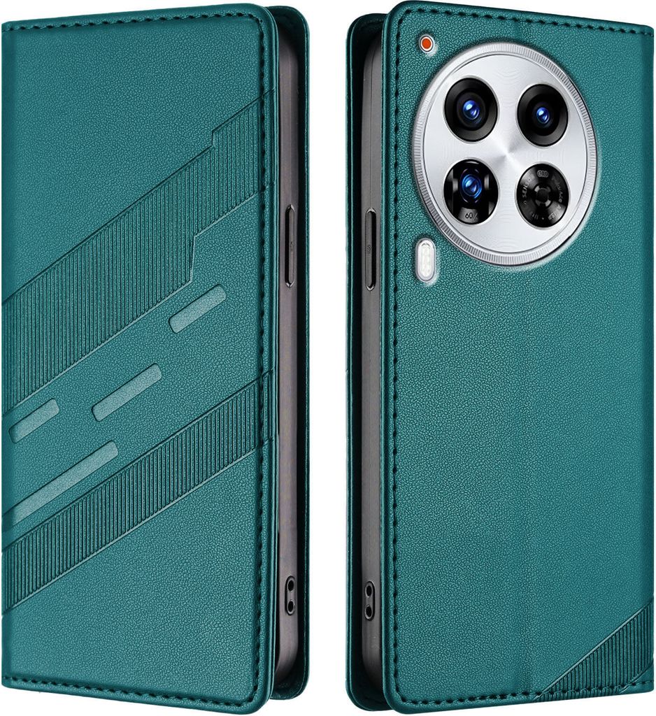 Hülle für Tecno Camon 30 Premier 5G, Kunstleder Brieftaschen Handyhülle mit Kartenfach und Standfunktion Grün