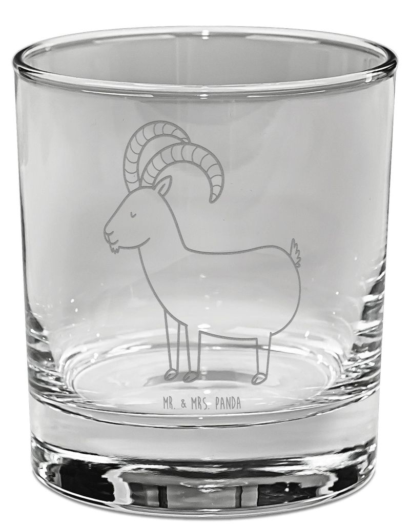 Mr. & Mrs. Panda Tumbler Sternzeichen Steinbock - Transparent - Geschenk, Rocks Glas, Whiskyglas, Bock, Geburtstag Dezember, Januar, Ziege, Whiskey...